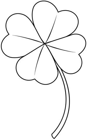 Four Leaves Clover Coloring Page